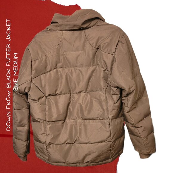 DOWN FKÖW Black Puffer Jacket – Medium, Warm Winter Coat - Picture 5 of 5
